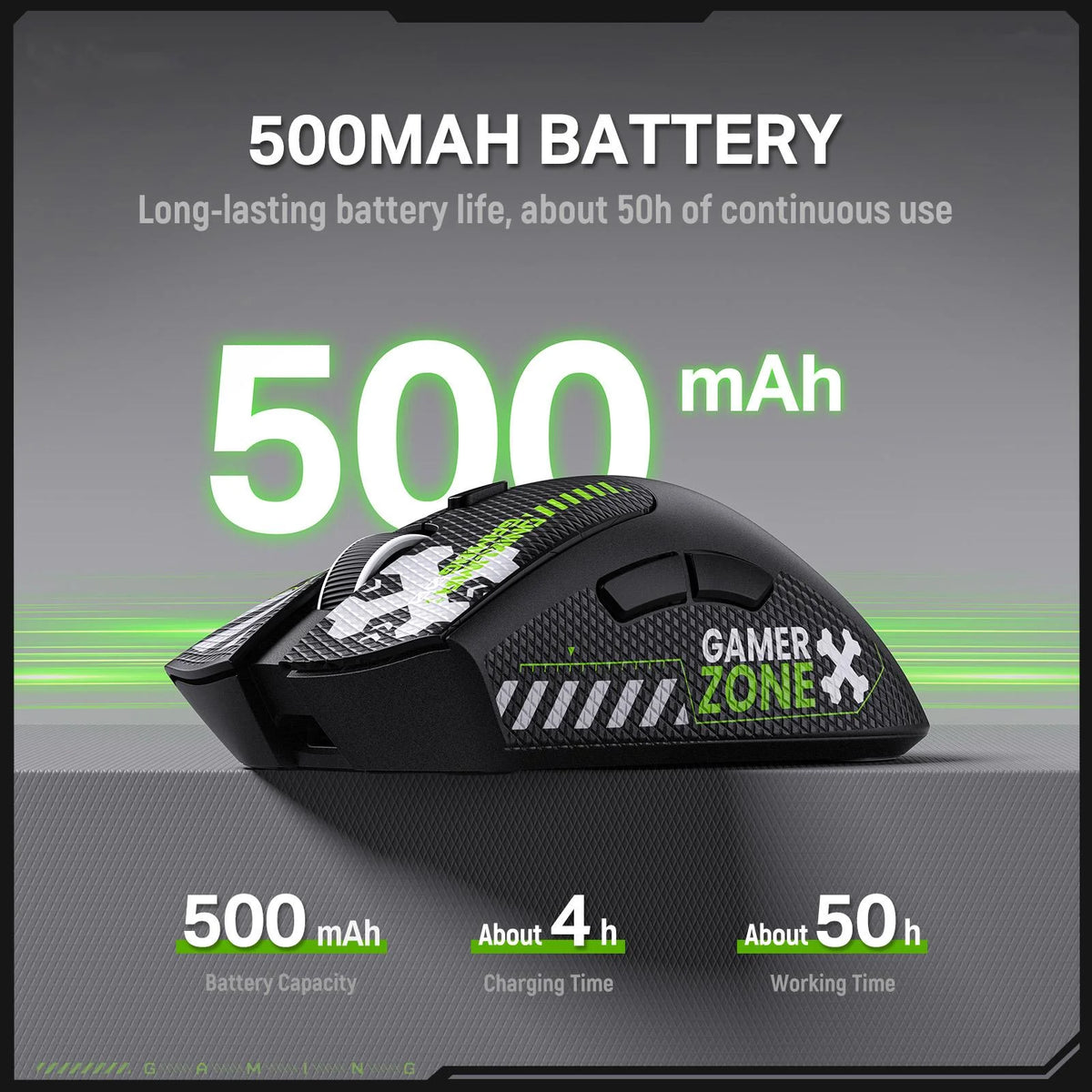 ONIKUMA DM01 Wireless Tri-Mode Gaming Mouse 12800 DPI 50H Battery Black