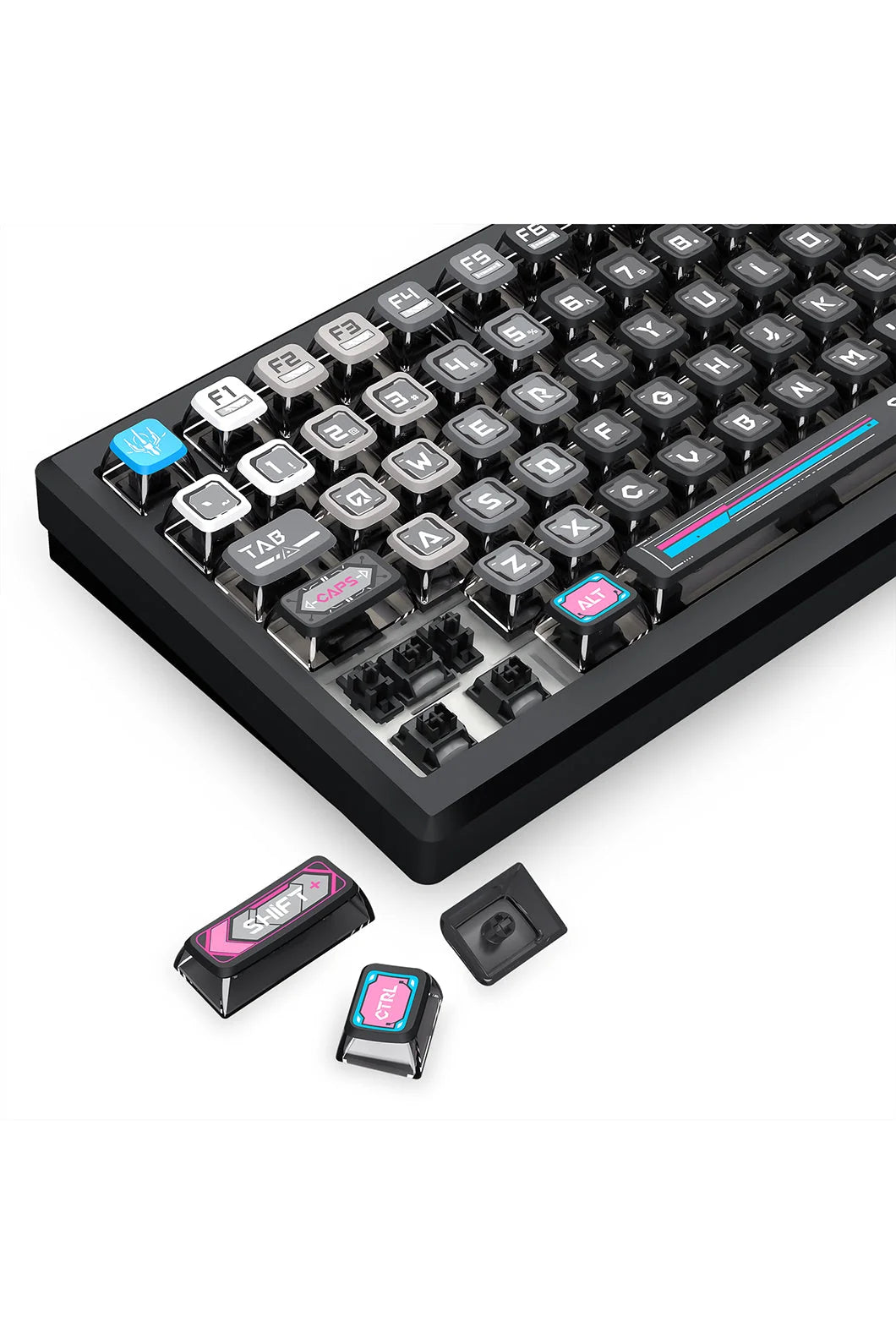 Redragon K732MC URANUS PRO 75% Aluminum Wireless Mechanical Gaming Keyboard Black