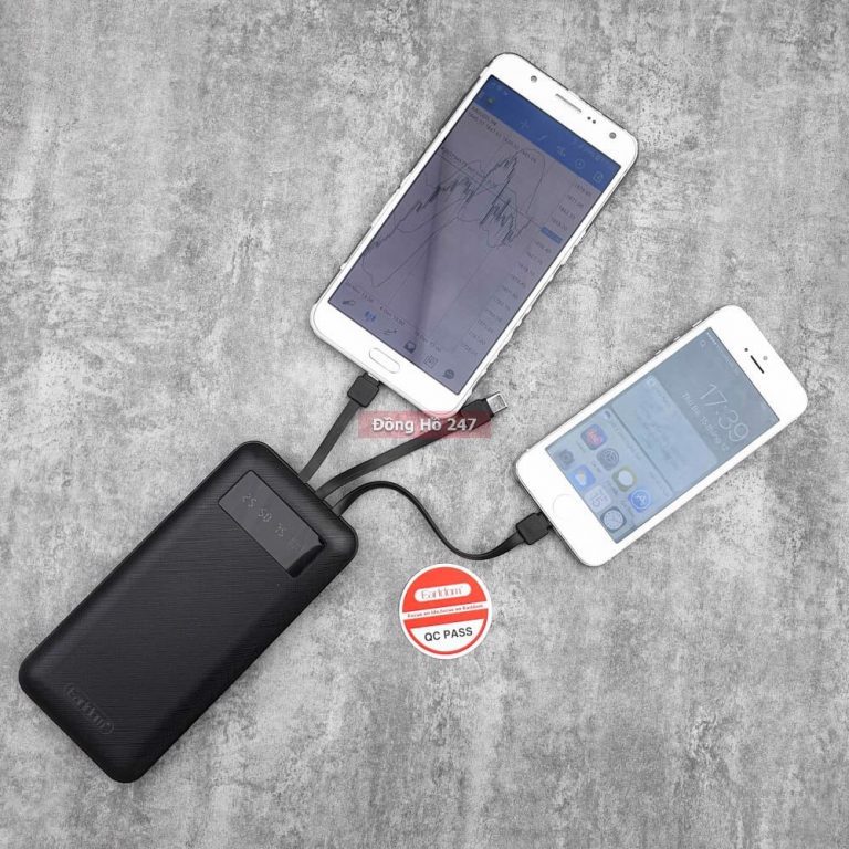 Earldom PB41 Power Bank 10000 mAh – 3 Type Charging Cable And LCD Display Black | ET-PB41