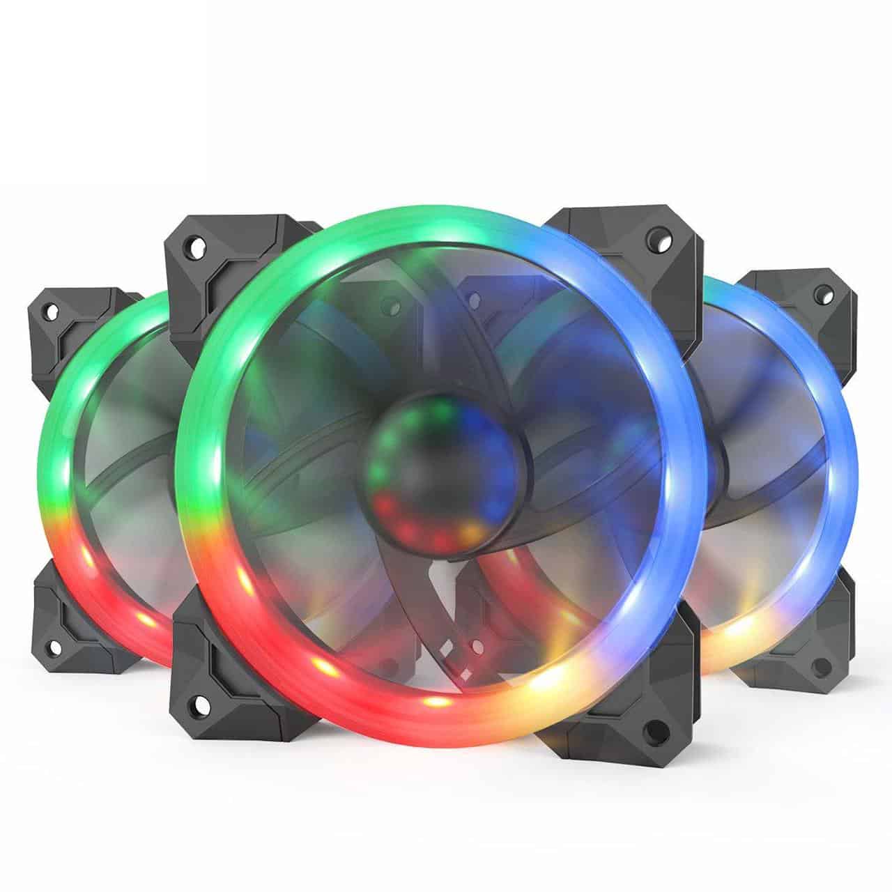 Redragon GC-F008 RGB Computer Case PC Cooling Fan (3 Packs 120mm)