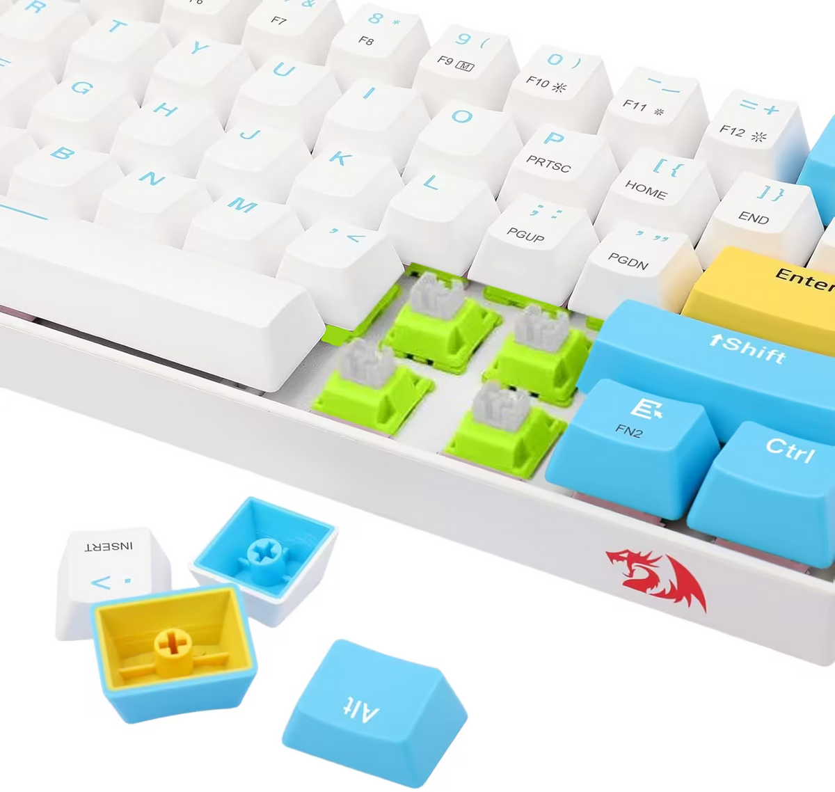 Redragon K530W RGB PRO 60% Wireless Mechanical Gaming Keyboard White and Blue