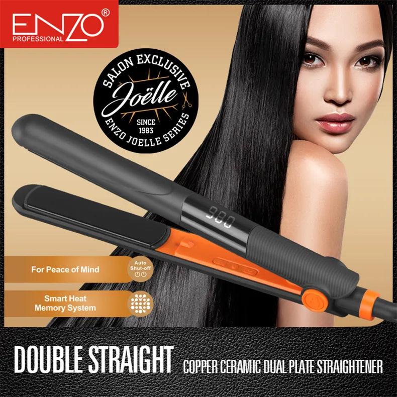 ENZO EN-3865 top seller hair pro nano titanium salon tourmaline black hair straightener
