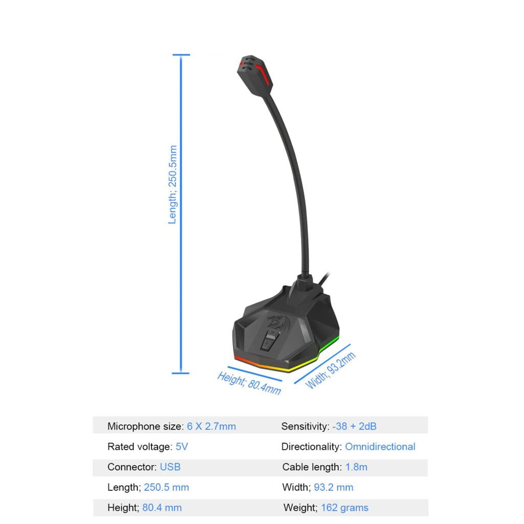 Redragon GM99 STIX RGB USB Streaming Microphone