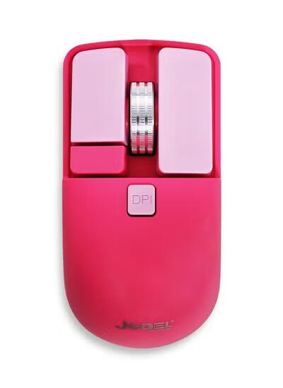 JeDEL Wireless 5D Optical Ergonomic Mouse , WD144 Dual Mode Connection 2.4GHz , 1600 DPI 400 mAH , Stable Operation , Cute and Comfortable Design , Colourfull and Varied , Plug and Play - Pink