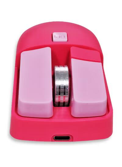 JeDEL Wireless 5D Optical Ergonomic Mouse , WD144 Dual Mode Connection 2.4GHz , 1600 DPI 400 mAH , Stable Operation , Cute and Comfortable Design , Colourfull and Varied , Plug and Play - Pink