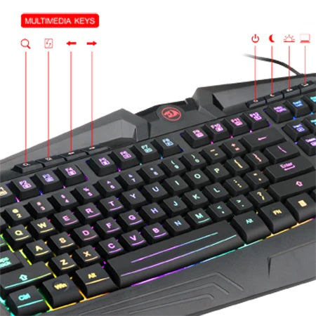 Redragon K503 Harpe RGB Backlit, Multimedia Keys with Wrist Rest