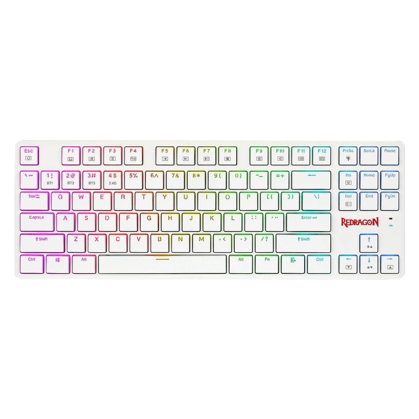 Redragon K539 Anubis Wireless RGB Mechanical Gaming Keyboard, Brown Switch (White)