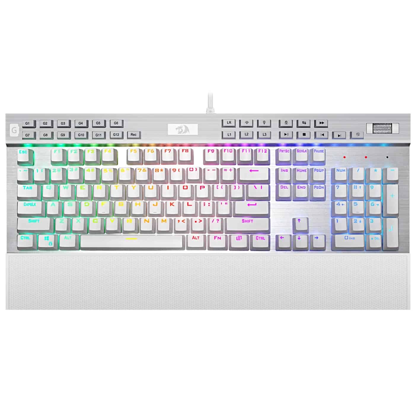 Redragon K550 YAMA RGB Mechanical Gaming Keyboard, Purple Switches (White)
