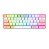 Redragon K617 Fizz 60% Mechanical Gaming Keyboard Red Switches White/Pink
