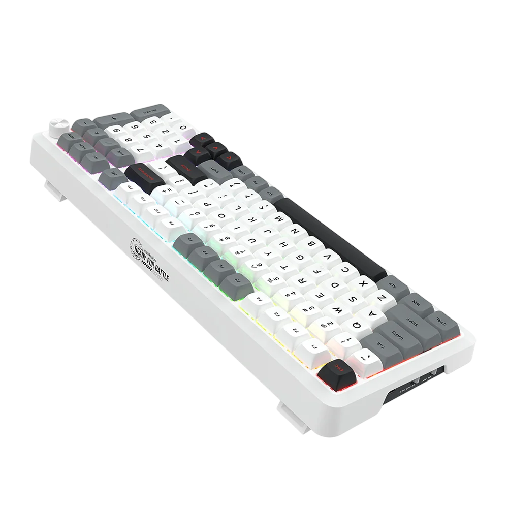 Redragon K688WGL-RGB-PRO 98-Key Wireless Mechanical Gaming Keyboard White/Black/Grey