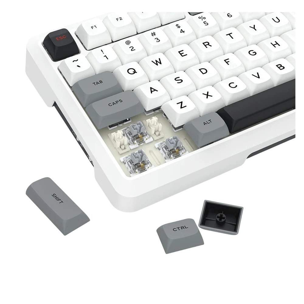 Redragon K688WGL-RGB-PRO 98-Key Wireless Mechanical Gaming Keyboard White/Black/Grey
