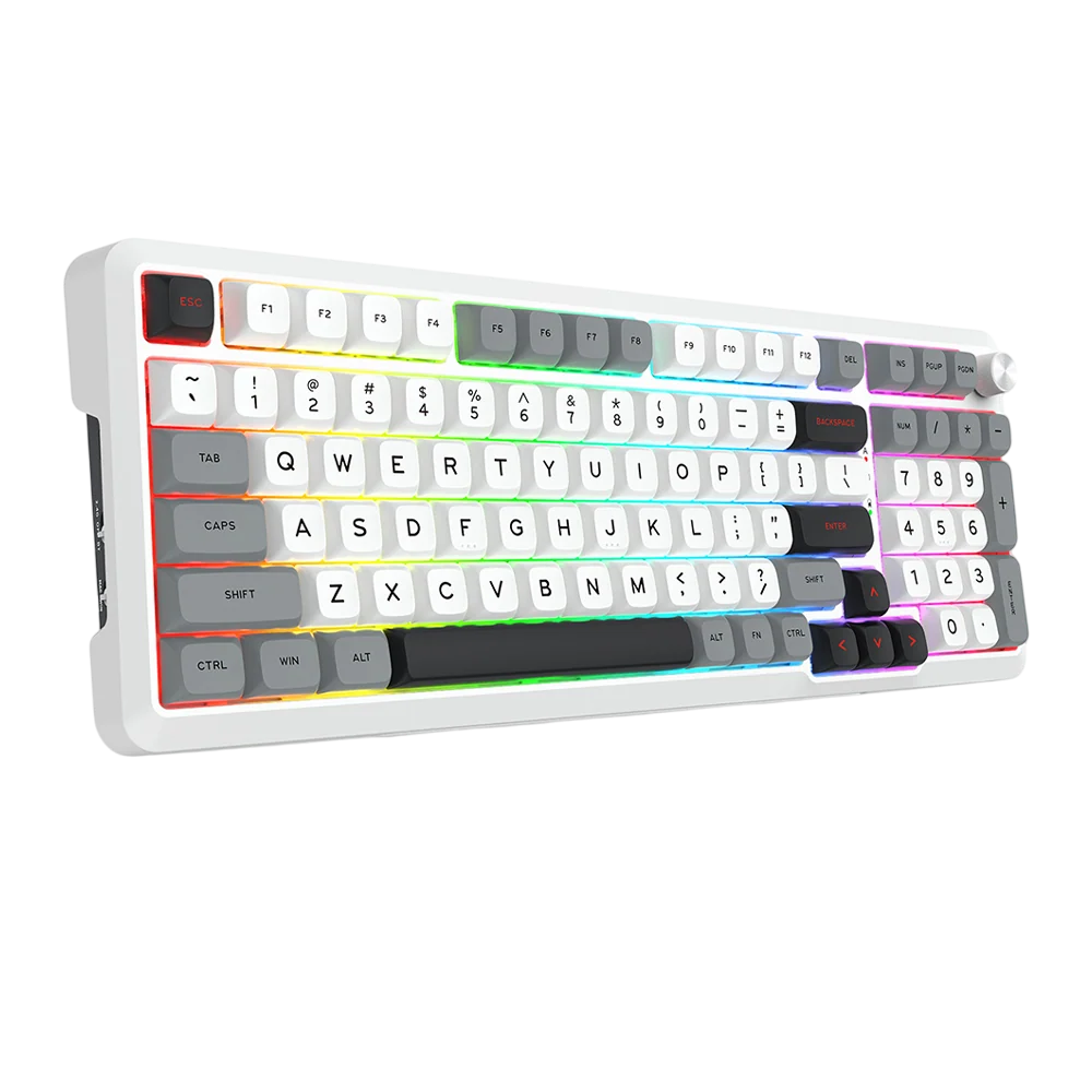 Redragon K688WGL-RGB-PRO 98-Key Wireless Mechanical Gaming Keyboard White/Black/Grey