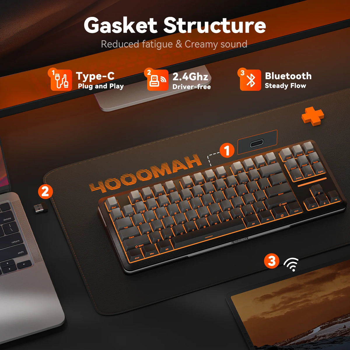 Redragon K734SP TKL Wireless Mechanical Gaming Keyboard RGB Black