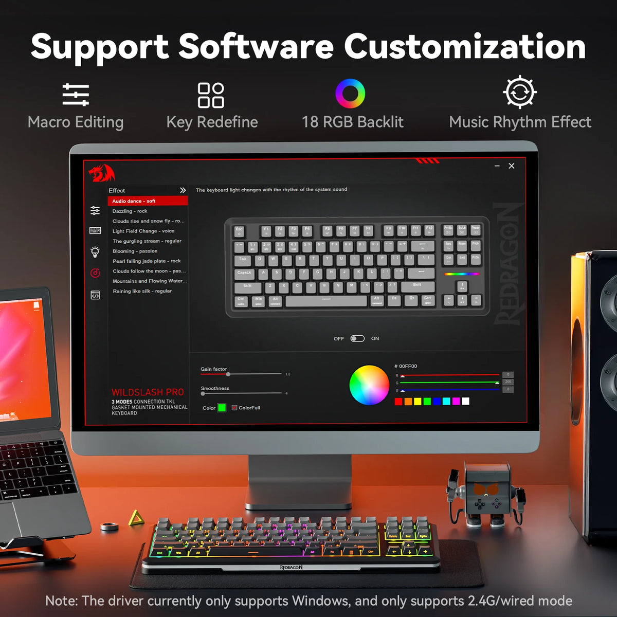 Redragon K734SP TKL Wireless Mechanical Gaming Keyboard RGB Black
