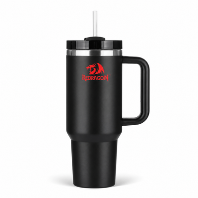 40 oz Insulated Tumbler with Handle – Large Capacity Travel Mug for Cold & Hot Drinks, Leak-Resistant Lid & Cup Holder F