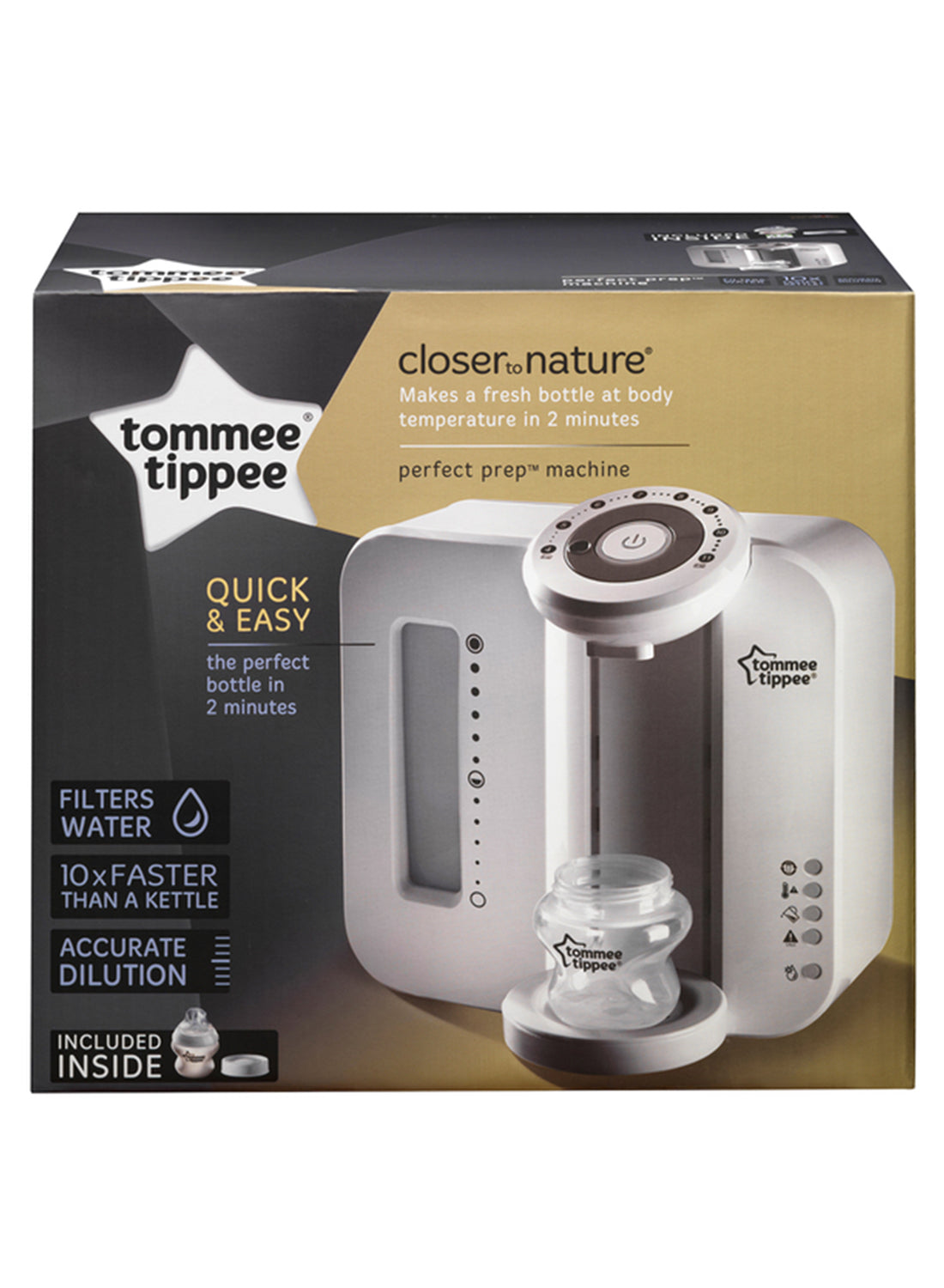 tommee tippee Perfect Prep Machine, Instant And Fast Baby Bottle Maker With Antibacterial Filter, White