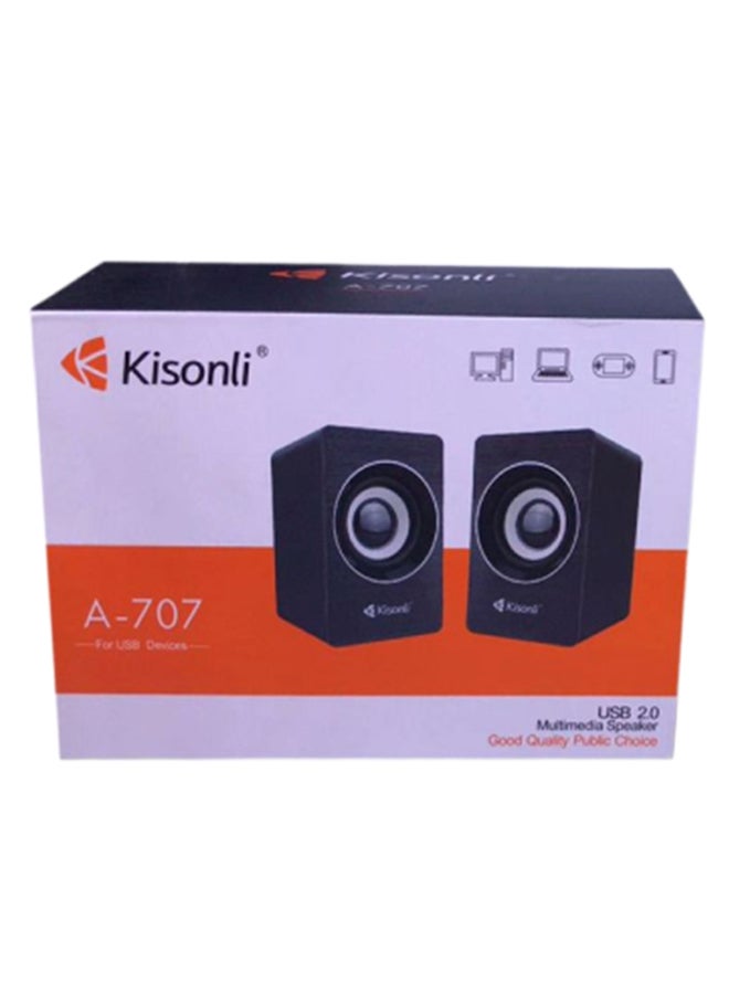 سبيكر Kisonli A707 ميني ثنائي ستيريو بلوتوث أسود