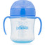 Dr. Brown’s 6 Oz/180 Ml Anti-Colic Soft-Spout Transition Cup With Handles - Blue Deco (6M+), 1-Pack