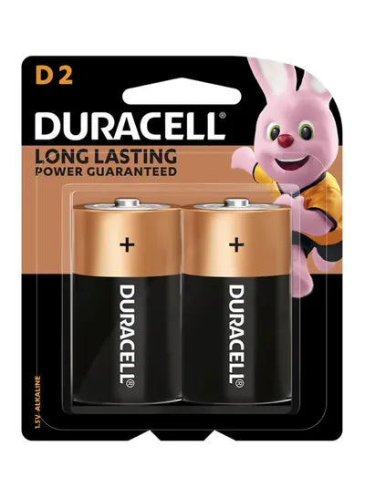 Duracell Type D2 Batteries, pack of 2 Black/Rose Gold