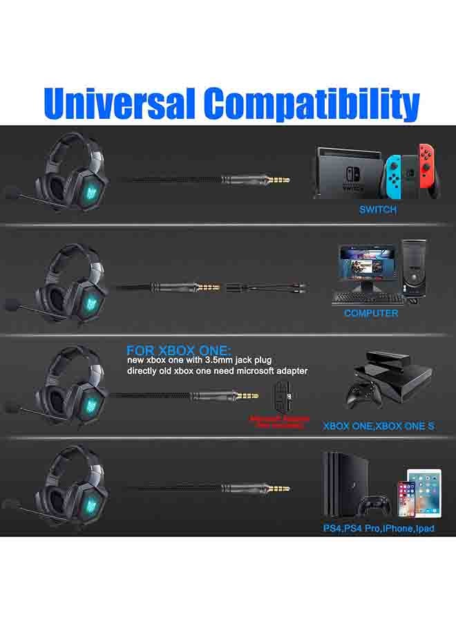 K8 Gaming Wired Headset With Microphone  RgbFor PS4/PS5/XOne/XSeries/NSwitch/PC
