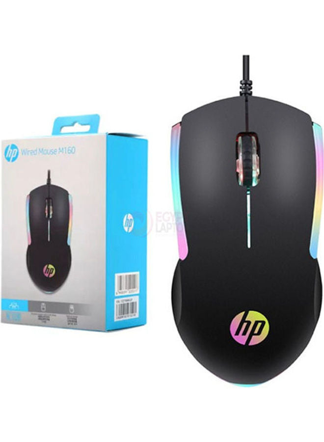 M160 Hp Wired Optical Computer Mouse Black