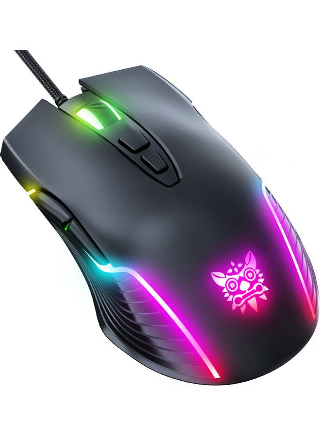 Onikuma CW905 RGB Gaming Mouse - 6400 DPI -  7 Programable Buttons - Black