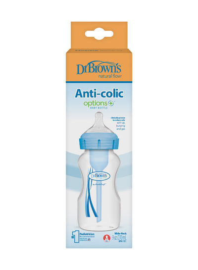 Dr. Brown’s 9 Oz/270 Ml Pp W-N Anti-Colic Options+ Bottle, Blue, 1-Pack