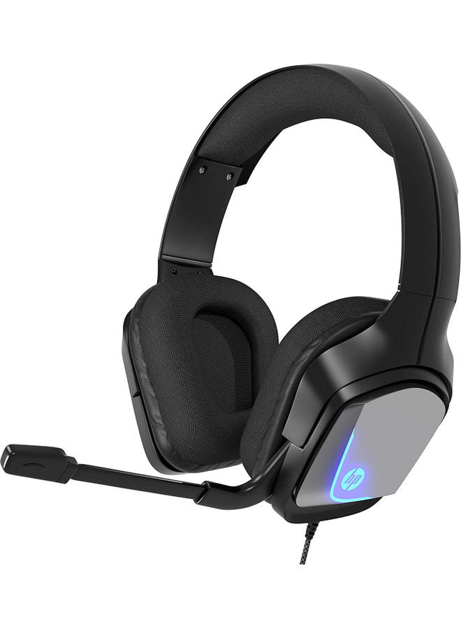 HP H220 Over Ear Wired Deep Bass Gaming Headset with LED Lights and Noise Cancelling Mic for Computers