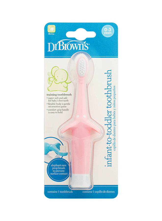 Dr. Brown’s Infant-to-Toddler Toothbrush, Pack of 1 - Pink Elephant