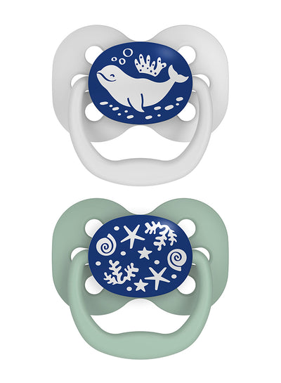 Dr. Brown’s Advantage Pacifier - Stage 1, Glow In The Dark, Blue, 2-Pack