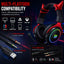 onikuma X10 RGB Wired Gaming Headset Detachable Horns & Mic