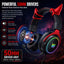 onikuma X10 RGB Wired Gaming Headset Detachable Horns & Mic