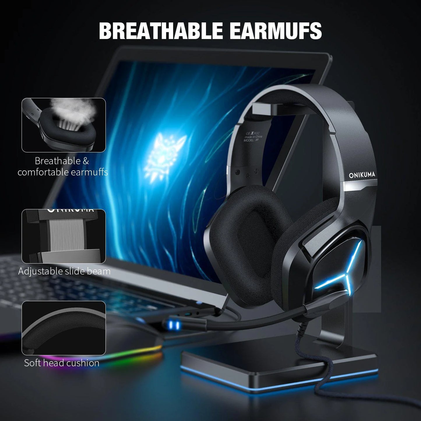 ONIKUMA X9 Gaming Headset (Black)