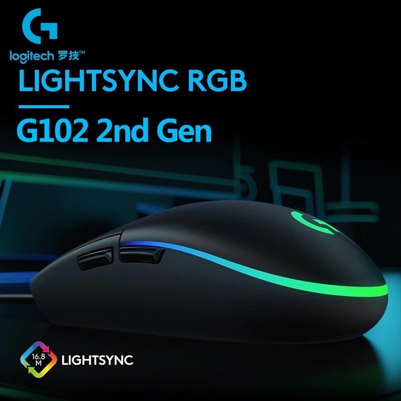 Logitech G102 Light Sync RGB Gaming Mouse – 8,000 DPI (Black)
