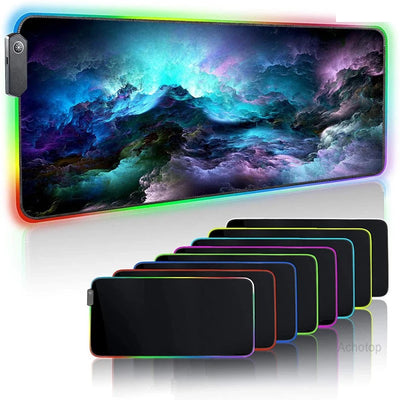 Purple Clouds RGB Gaming Mouse Pad – 80×30 CM