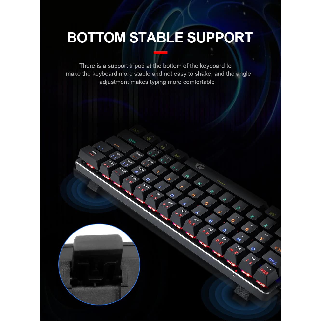 REDRAGON K613 JAX Gaming Mechanical Keyboard Wired, Brown Switch (Black)