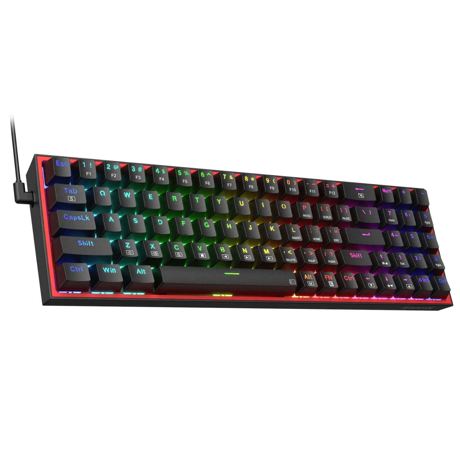 REDRAGON K628 Pollux 75% RGB Gaming Mechanical Keyboard Wired, RED Switch | Black