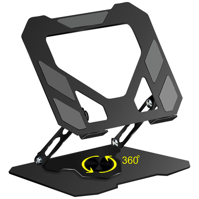 High-quality metal Laptop and Tablet stand with a stable base and adjustable design , 360° rotation and flexible height , Durable material supports all tablets for a comfortable and safe user experience in the office or home Multicolor