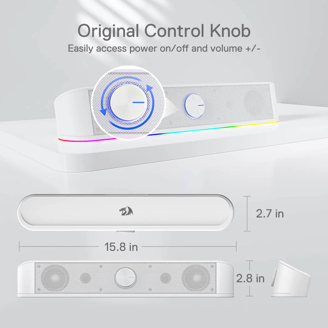 Redragon GS560 PC Soundbar Dynamic RGB White