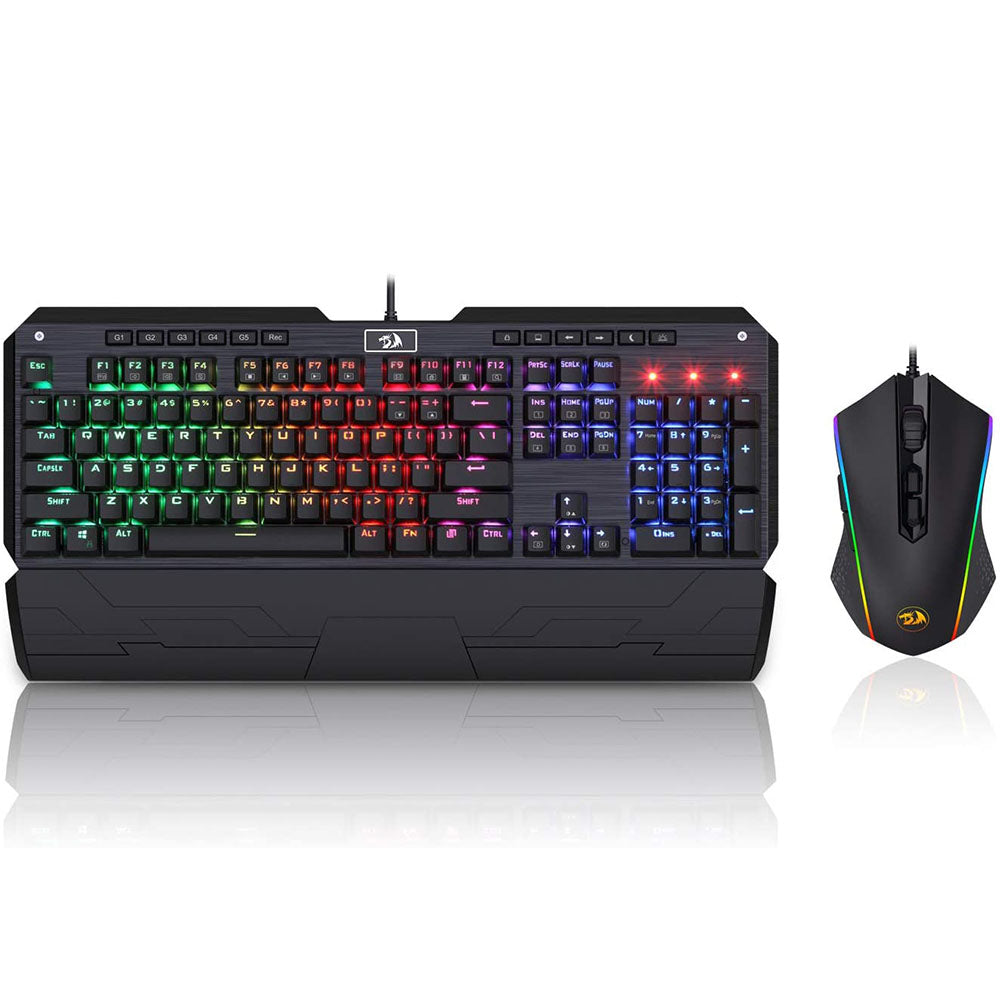 REDRAGON K555RGB-BA Gaming Keyboard and Mouse Combo RGB Mechanical 10000 DPI