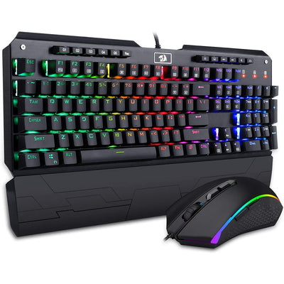 REDRAGON K555RGB-BA Gaming Keyboard and Mouse Combo RGB Mechanical 10000 DPI