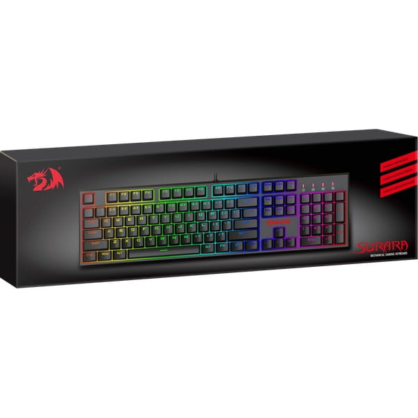 Redragon K582 RGB SURARA Mechanical Gaming Keyboard, Red Switches Linear and Quiet