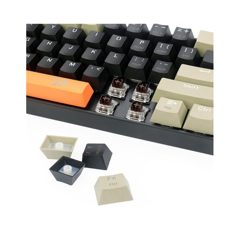 REDRAGON K606 LAKSHMI White LED 60% Gaming Mechanical Keyboard, Brown Switches (ORANGE, BLACK & GREY)