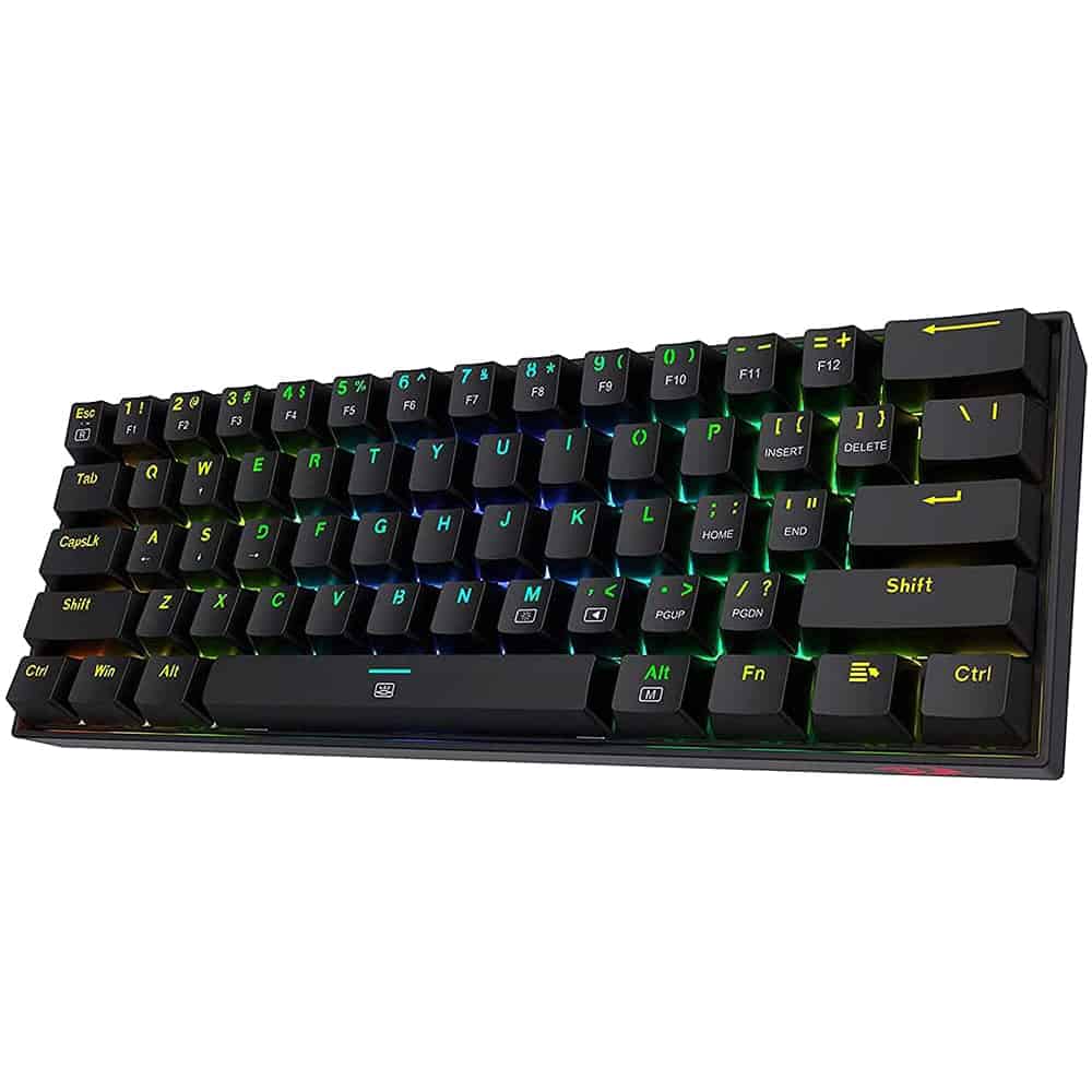 Redragon K630 Dragonborn RGB 60% Gaming Mechanical Keyboard Wired, Red Switches (Black)