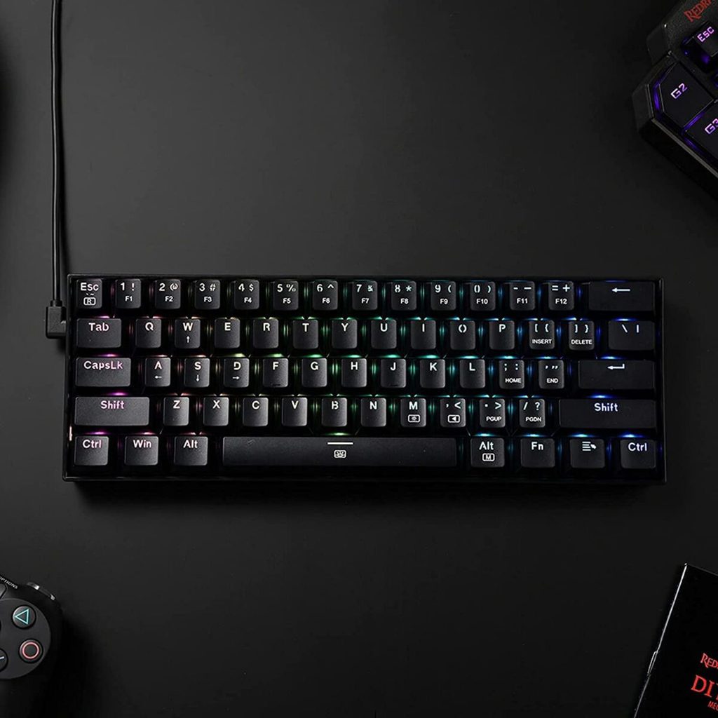 Redragon K630 Dragonborn RGB 60% Gaming Mechanical Keyboard Wired, Red Switches (Black)