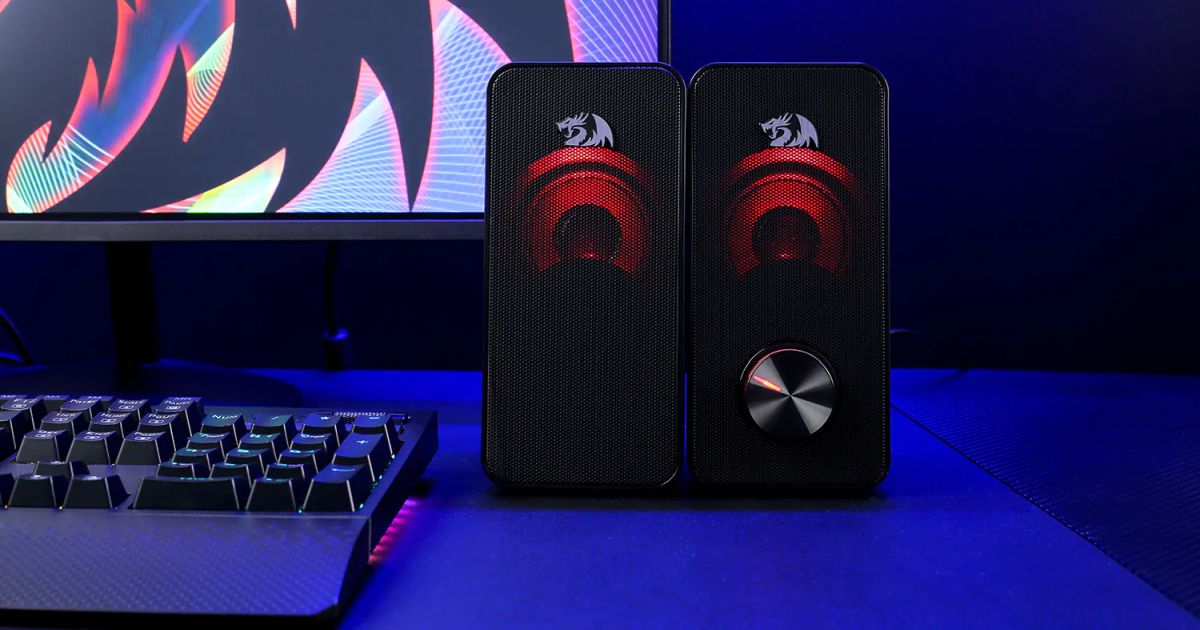 Redragon GS500 Stentor PC Speakers 2.0 Stereo Red LED Black