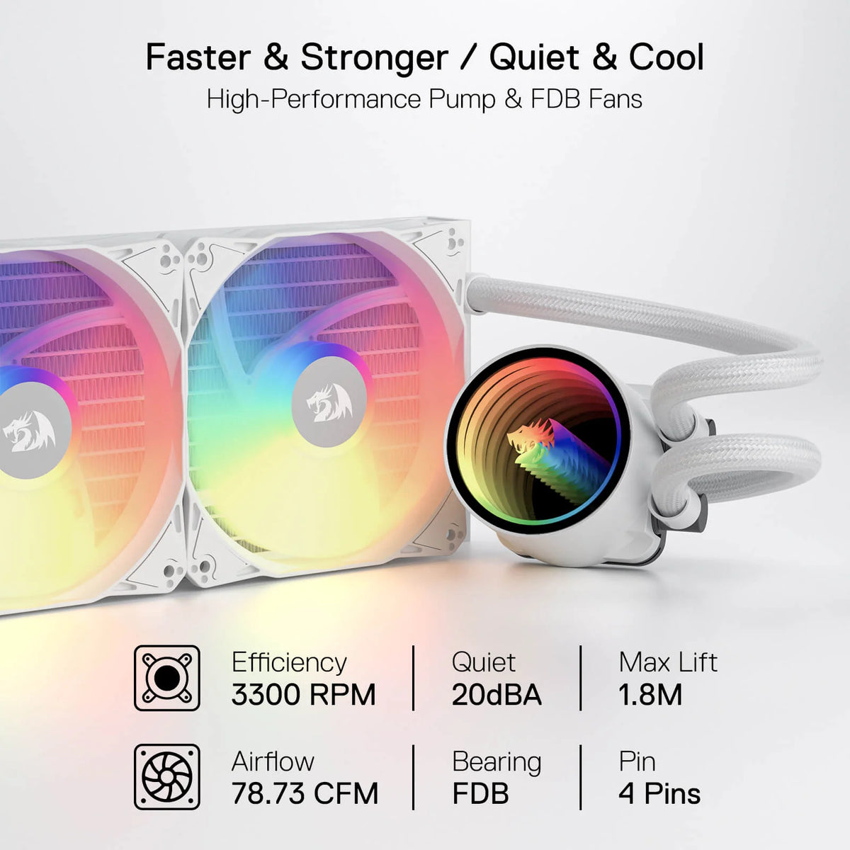 Redragon CCW-3013W 360mm Liquid Cooler ARGB Infinity Effect White