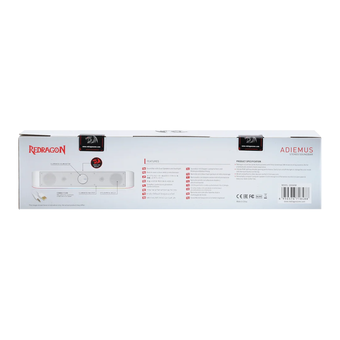 Redragon GS560 PC Soundbar Dynamic RGB White
