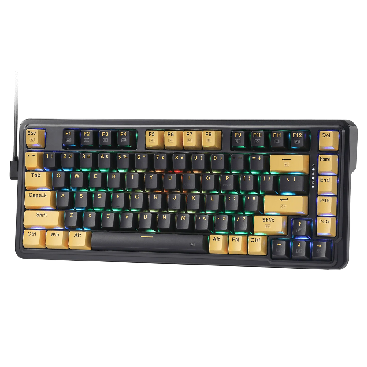 Redragon K649 YP Edition 75% Mechanical Gaming Keyboard Melt-Gold Switches Yellow and Black