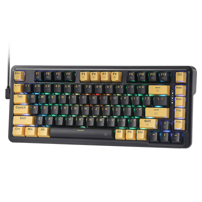 Redragon K649 YP Edition 75% Mechanical Gaming Keyboard Melt-Gold Switches Yellow and Black